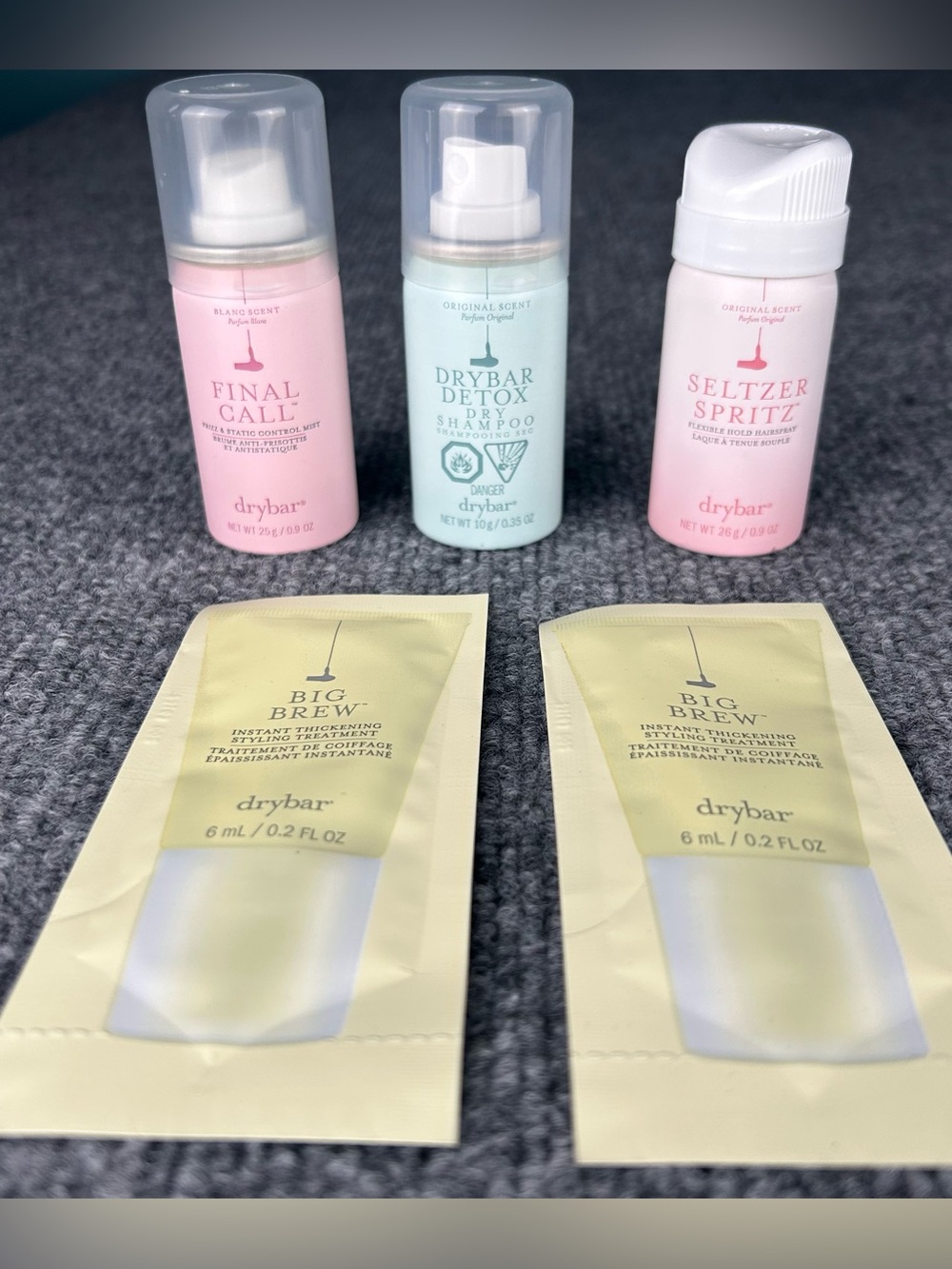 Drybar 5 Pc Haircare Travel Final Call Detox Dry Shampoo Seltzer Spritz Big Brew